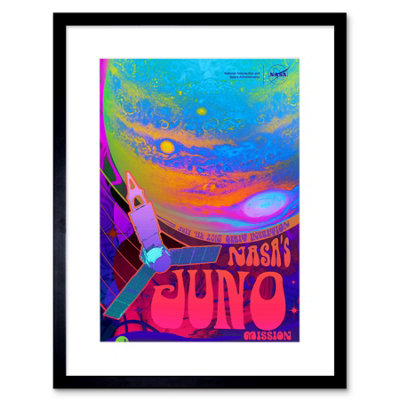 Artery8 Wall Art Print Nasa Juno Mission To Jupiter Psychedelic Artwork Framed 9X7 Inch from B&Q