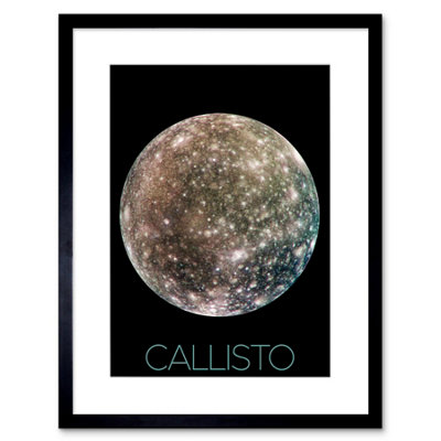 Artery8 Wall Art Print Nasa Galileo Spacecraft Jupiters Moon Callisto Poster Artwork Framed 9X7 Inch from B&Q