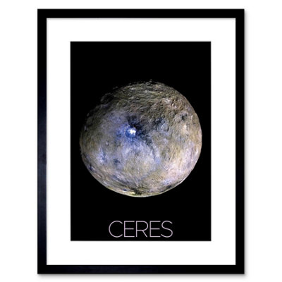 Artery8 Wall Art Print Nasa Dwarf Planet Ceres False-Color Poster Artwork Framed 9X7 Inch from B&Q