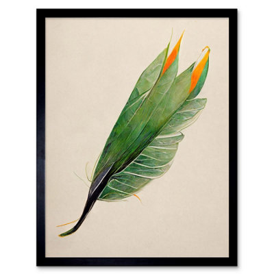 Artery8 Framed Wall Art Tropical Bird Of Paradise Leaf Botanical12X16 Inch from B&Q
