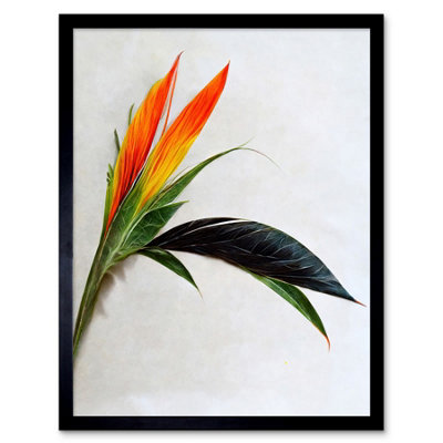 Artery8 Framed Wall Art Tropical Plant Bird Of Paradise Flower Botanical Bloom12X16 Inch from B&Q