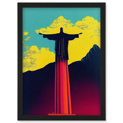 Artery8 Jesus The Redeemer Rio Brazil Pop Art Wall Art PrintA4 Size from B&Q