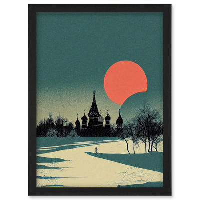 B&Q -  Winter Sun Orthodox Church Kiev Ukraine Wall Art PrintA4 Size
