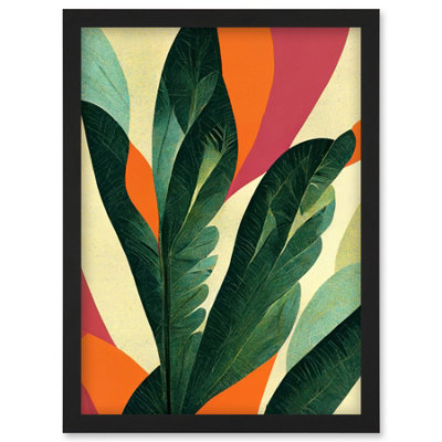 Artery8 Abstract Boho Colour Exotic Tropical Leaves Botanical Wall Art PrintA4 Size from B&Q