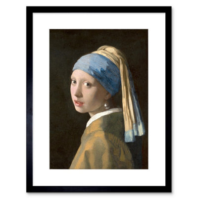 Artery8 Wall Art Print Johannes Vermeer Girl With A Pearl Earring Reproduction Painting Artwork Framed 9X7 Inch from B&Q