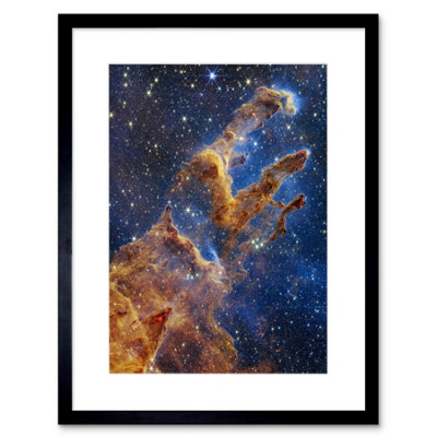 Artery8 Wall Art Print Nasa James Webb Space Telescope Pillars Of Creation Eagle Nebula Artwork Framed 9X7 Inch from B&Q