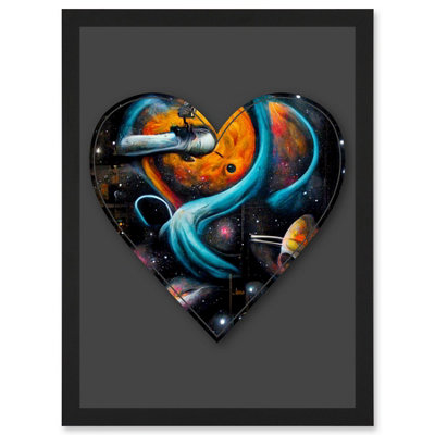 B&Q -  Symbol Heart Love Space Trippy Cosmos Decorative Graffiti Mural Alphabet Initial Stencil Wall Art PrintA4 Size