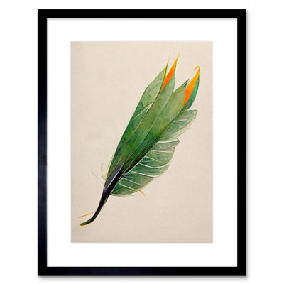 Artery8 Wall Art Print Tropical Bird Of Paradise Leaf Botanical Artwork Framed 9X7 Inch