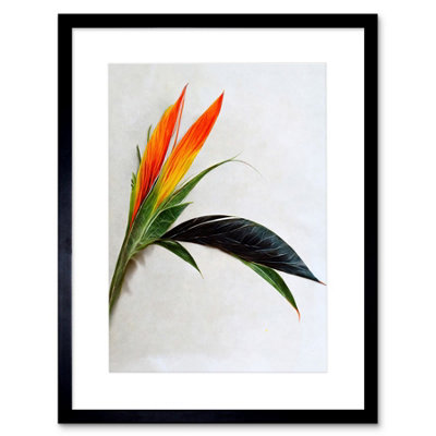 Artery8 Wall Art Print Tropical Plant Bird Of Paradise Flower Botanical Bloom Artwork Framed 9X7 Inch