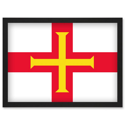 Artery8 Guernsey National Flag Vexillology World Flags Country Region Poster Wall Art PrintA4 Size from B&Q