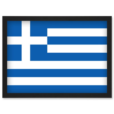 Artery8 Greece National Flag Vexillology World Flags Country Region Poster Wall Art PrintA4 Size from B&Q