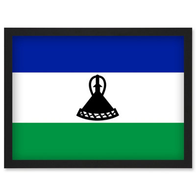 Artery8 Lesotho National Flag Vexillology World Flags Country Region Poster Wall Art PrintA4 Size from B&Q