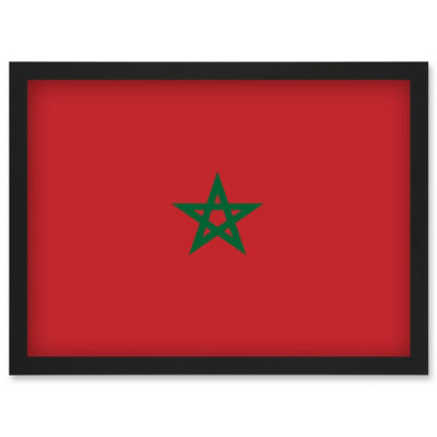 Artery8 Morocco National Flag Vexillology World Flags Country Region Poster Wall Art PrintA4 Size from B&Q