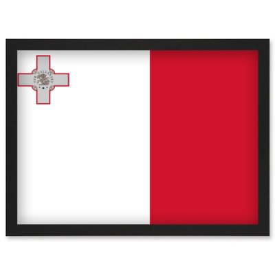 Artery8 Malta National Flag Vexillology World Flags Country Region Poster Wall Art PrintA4 Size from B&Q