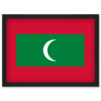 Artery8 Maldives National Flag Vexillology World Flags Country Region Poster Wall Art PrintA4 Size from B&Q