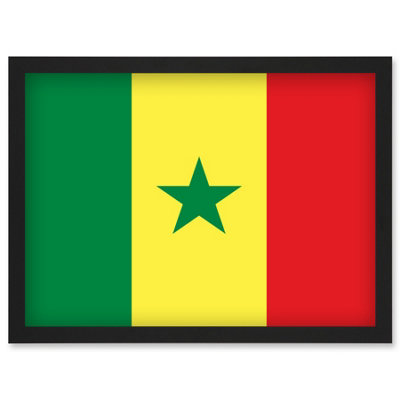 Artery8 Senegal National Flag Vexillology World Flags Country Region Poster Wall Art PrintA4 Size from B&Q