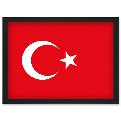 Artery8 Turkey National Flag Vexillology World Flags Country Region Poster Wall Art PrintA4 Size from B&Q