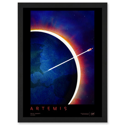 Artery8 Nasa Artemis Moon Mission Visionary Lunar Space Travel Destination Poster Wall Art Print - A4 Size