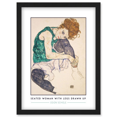 Artery8 Egon Schiele Seated Woman With Legs Drawn Up Expressionist Painting Wall Art PrintA4 Size from B&Q