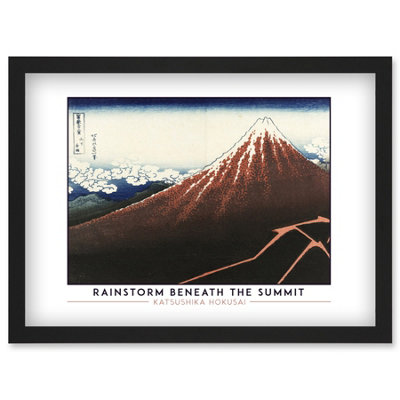 Artery8 Katsushika Hokusai Rainstorm Beneath The Summit Mount Fuji Painting Wall Art PrintA4 Size from B&Q