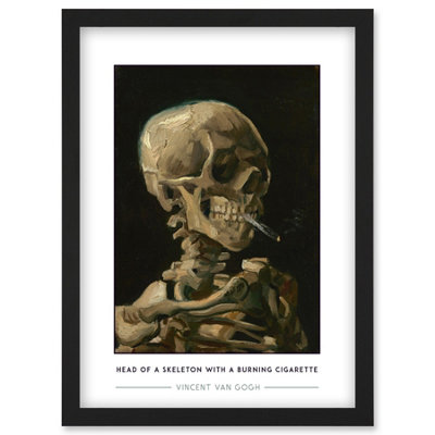 Artery8 Vincent Van Gogh Head Of A Skeleton With A Burning Cigarette Painting Wall Art PrintA4 Size from B&Q