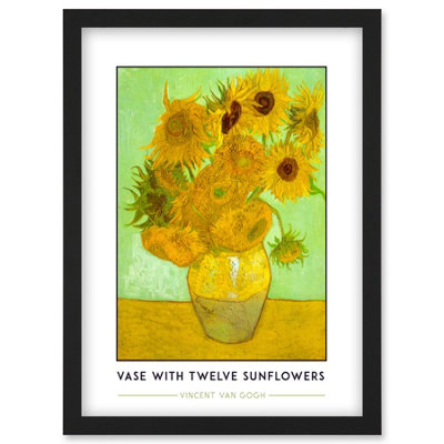 Artery8 Vincent Van Gogh Vase With Twelve Sunflowers Painting Wall Art PrintA4 Size from B&Q