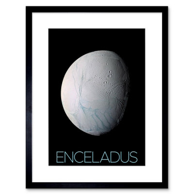 Artery8 Wall Art Print Nasa Our Solar System Enceladus Saturn's Moon Ice Oceans Artwork Framed 9X7 Inch from B&Q