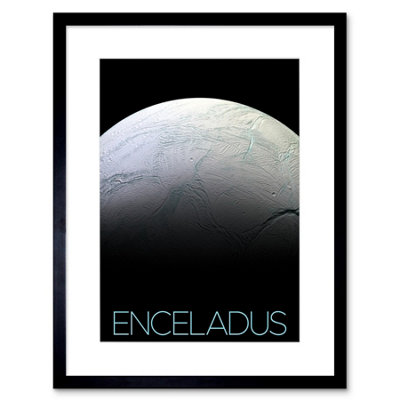 Artery8 Wall Art Print Nasa Our Solar System Enceladus Saturn's Moon Surface Artwork Framed 9X7 Inch from B&Q