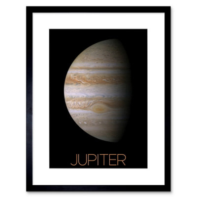 Artery8 Wall Art Print Nasa Our Solar System Jupiter Planet Image Red Spot Artwork Framed 9X7 Inch from B&Q