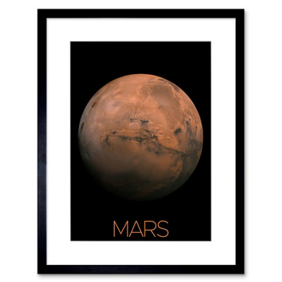 Artery8 Wall Art Print Nasa Our Solar System Mars Planet Hemisphere Image Artwork Framed 9X7 Inch from B&Q