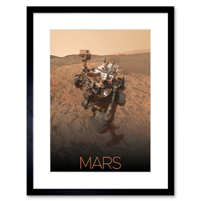 Artery8 Wall Art Print Nasa Our Solar System Mars Curiosity Rover Self Portrait Artwork Framed 9X7 Inch from B&Q