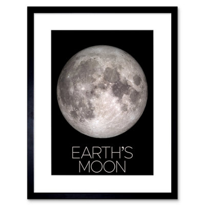 Artery8 Wall Art Print Nasa Our Solar System Earth's Moon Lunar Orbiter Image Artwork Framed 9X7 Inch from B&Q