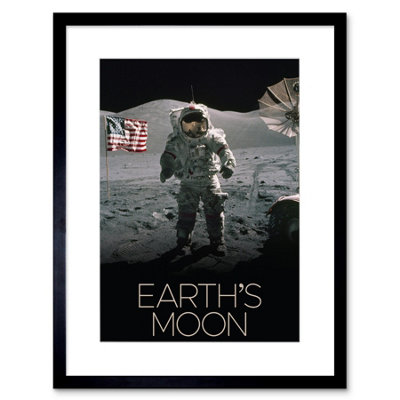 Artery8 Wall Art Print Nasa Our Solar System Moon Surface Apollo 17 Astronaut Artwork Framed 9X7 Inch from B&Q