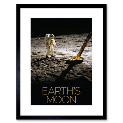 Artery8 Wall Art Print Nasa Our Solar System Moon Apollo 11 Lunar Module Buzz Aldrin Artwork Framed 9X7 Inch from B&Q