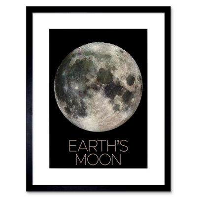 Artery8 Wall Art Print Nasa Our Solar System Earth's Moon Lunar Galileo Image Artwork Framed 9X7 Inch from B&Q