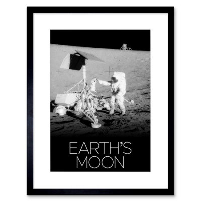 Artery8 Wall Art Print Nasa Our Solar System Earth's Moon Apollo 12 Lunar Surveyor Artwork Framed 9X7 Inch from B&Q
