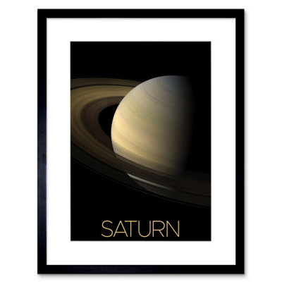 Artery8 Wall Art Print Nasa Our Solar System Saturn Planet Equinox Cassini Artwork Framed 9X7 Inch from B&Q