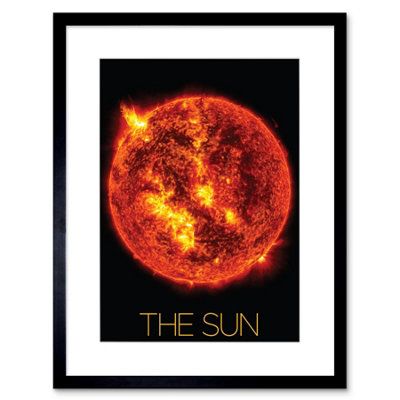 B&Q -  Wall Art Print Nasa Our Solar System The Sun Solar Flare Image Artwork Framed 9X7 Inch