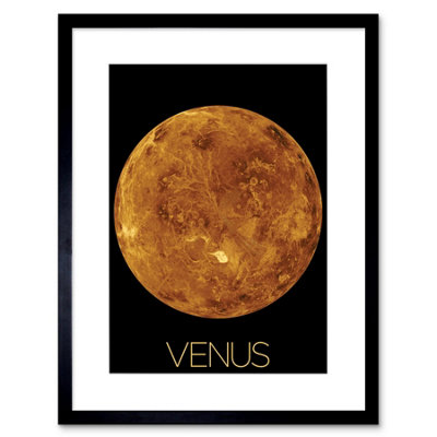 Artery8 Wall Art Print Nasa Our Solar System Venus Planet Northern Hemisphere Artwork Framed 9X7 Inch from B&Q