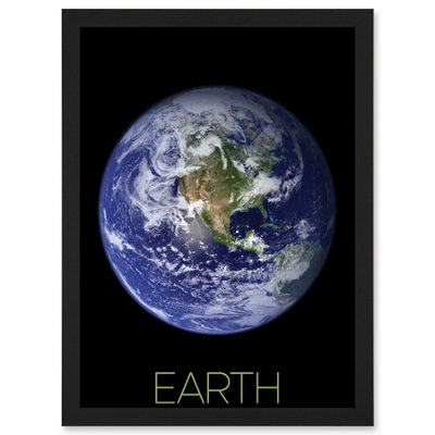 Artery8 Nasa Our Solar System Earth Planet Blue Marble Space Wall Art PrintA4 Size from B&Q