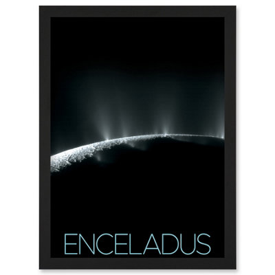 B&Q -  Nasa Our Solar System Enceladus Saturn's Moon Plumes Wall Art PrintA4 Size