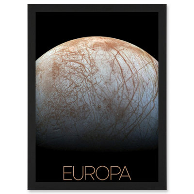 Artery8 Nasa Our Solar System Europa Jupiter's Moon Ice Surface Wall Art PrintA4 Size from B&Q