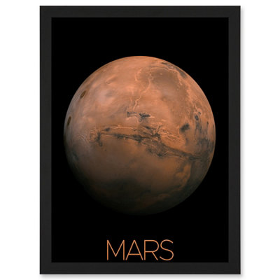 Artery8 Nasa Our Solar System Mars Planet Hemisphere Image Wall Art PrintA4 Size from B&Q