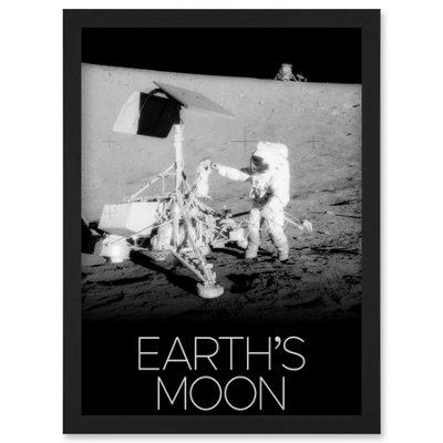 Artery8 Nasa Our Solar System Earth's Moon Apollo 12 Lunar Surveyor Wall Art PrintA4 Size from B&Q