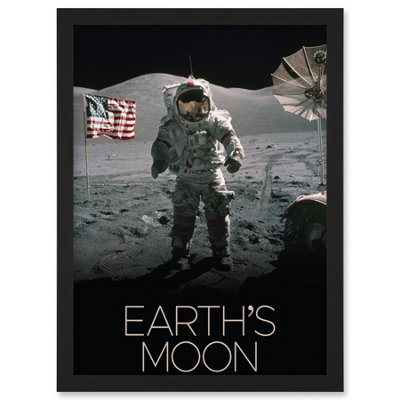 Artery8 Nasa Our Solar System Moon Surface Apollo 17 Astronaut Wall Art PrintA4 Size from B&Q