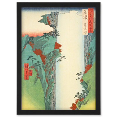 B&Q -  Yoro Waterfall Mino Province Utagawa Hiroshige Japan Woodblock Wall Art PrintA4 Size