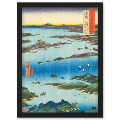 Artery8 View Of MatsushimaSight Map From Mount Tomi Mutsu Province Utagawa Hiroshige Japan Woodblock Wall Art PrintA4 Size from B&Q