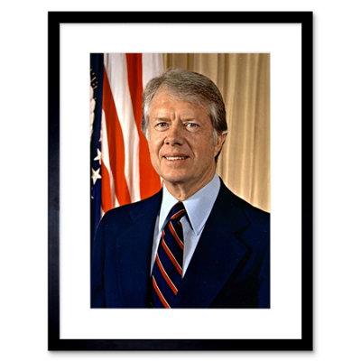 Artery8 Wall Art Print 39Th Us President Jimmy Carter Official Portrait Photo Artwork Framed 9X7 Inch