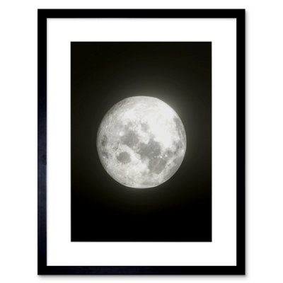 B&Q -  Wall Art Print Lunar Phases Full Moon Space Astronomy Artwork Framed 9X7 Inch