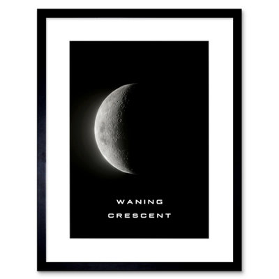 Artery8 Wall Art Print Phases Of The Moon Astronomy Waning Crescent Lunar Space Poster Artwork Framed 9X7 Inch from B&Q